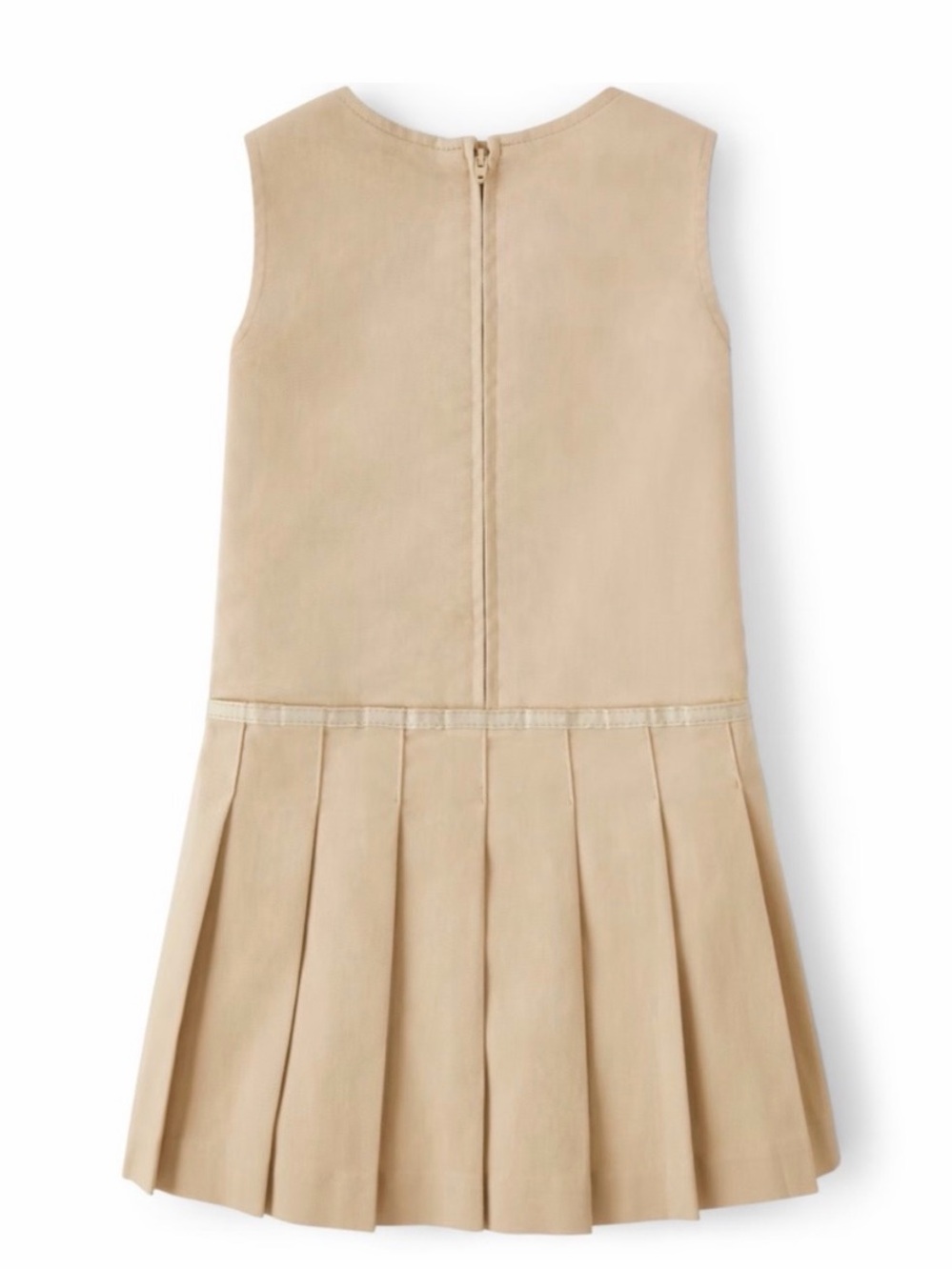 Gymboree Tan Pleated Back Zipper Dress